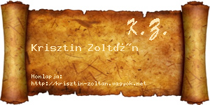 Krisztin Zoltán névjegykártya