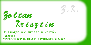 zoltan krisztin business card