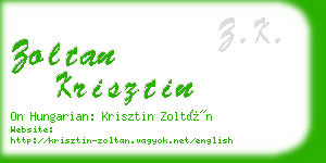 zoltan krisztin business card